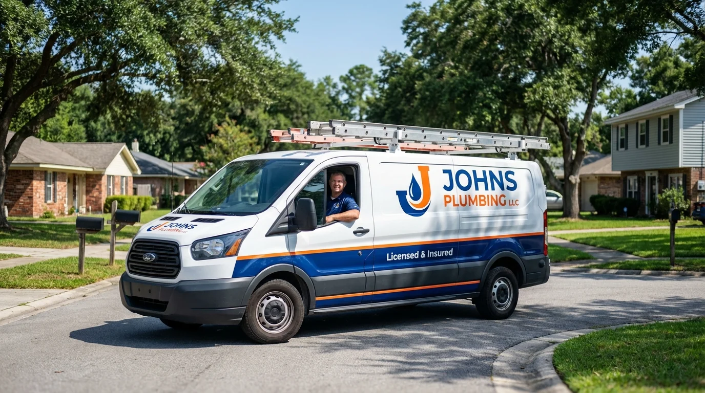 Johns Plumbing LLC service van in Riverton, UT