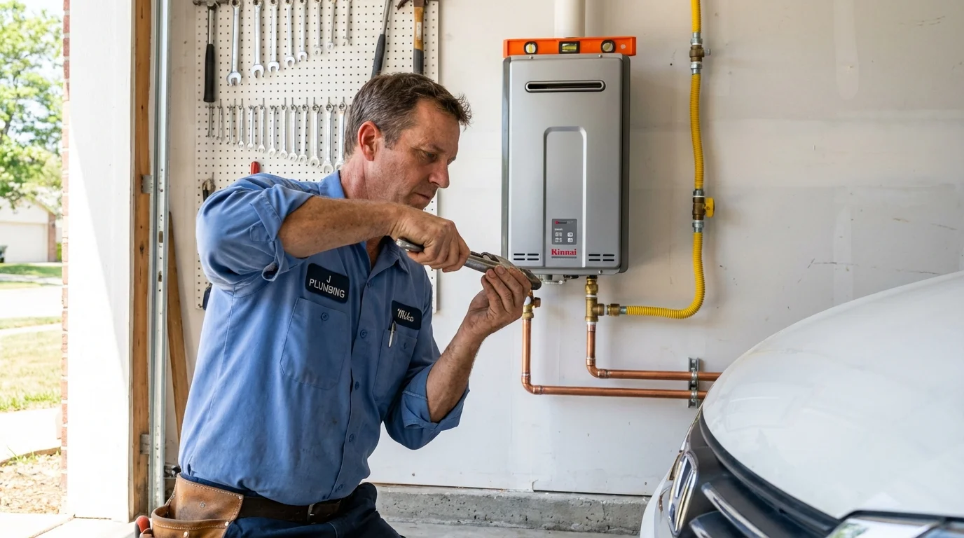 Tankless water heater installation by a Johns Plumbing LLC plumber in Riverton